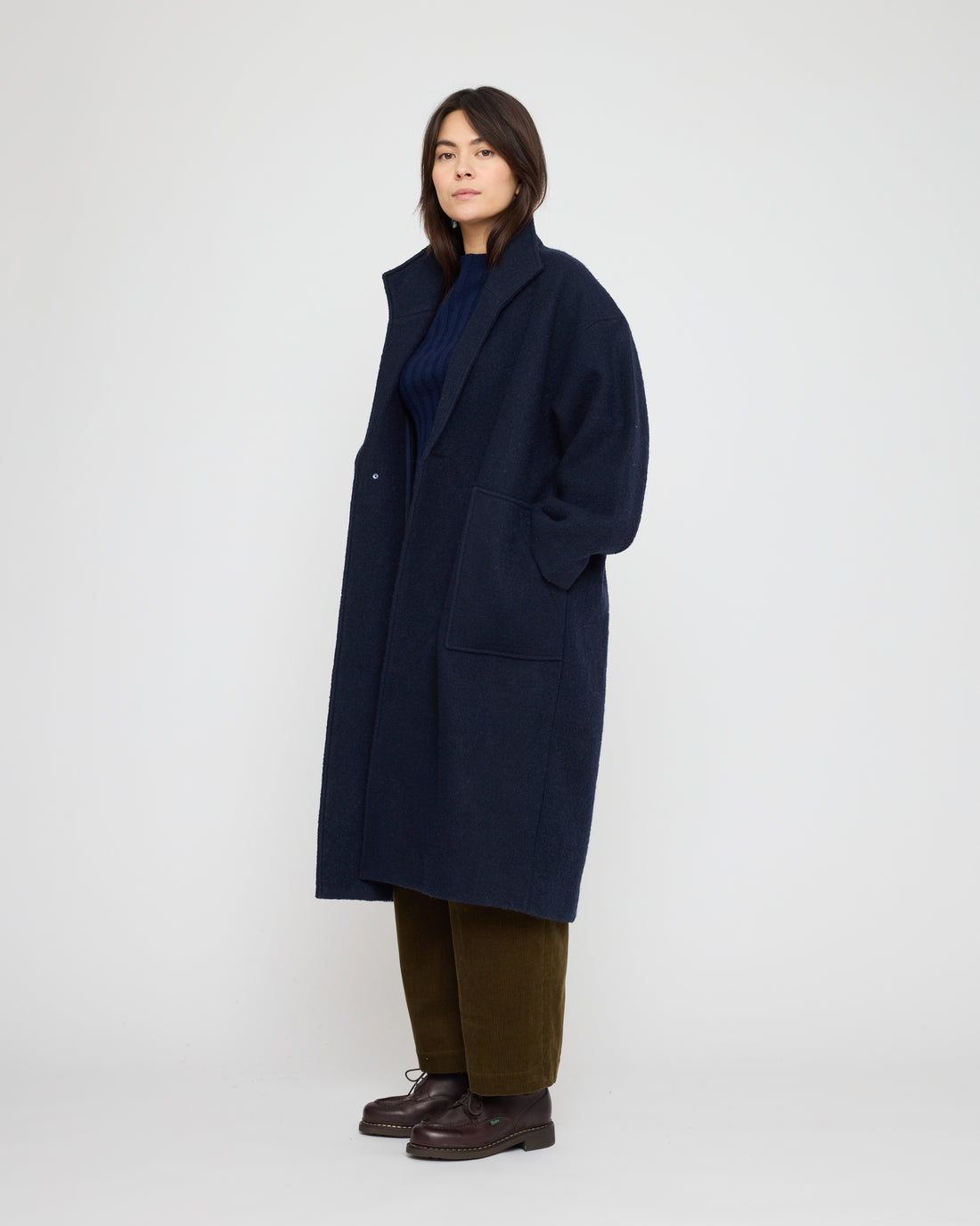 Lapel Wool Coat - FW26 - Navy