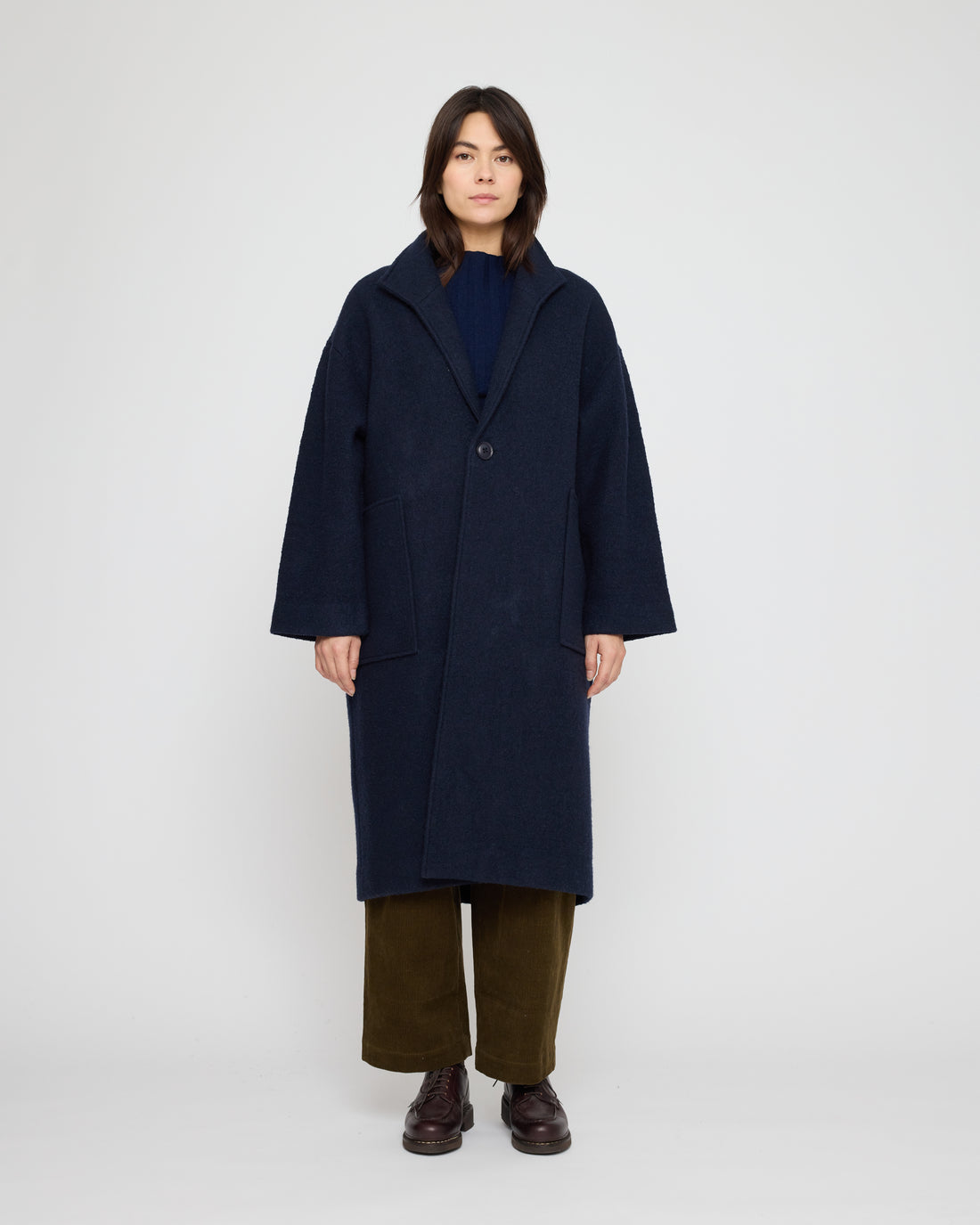 Lapel Wool Coat - FW26 - Navy