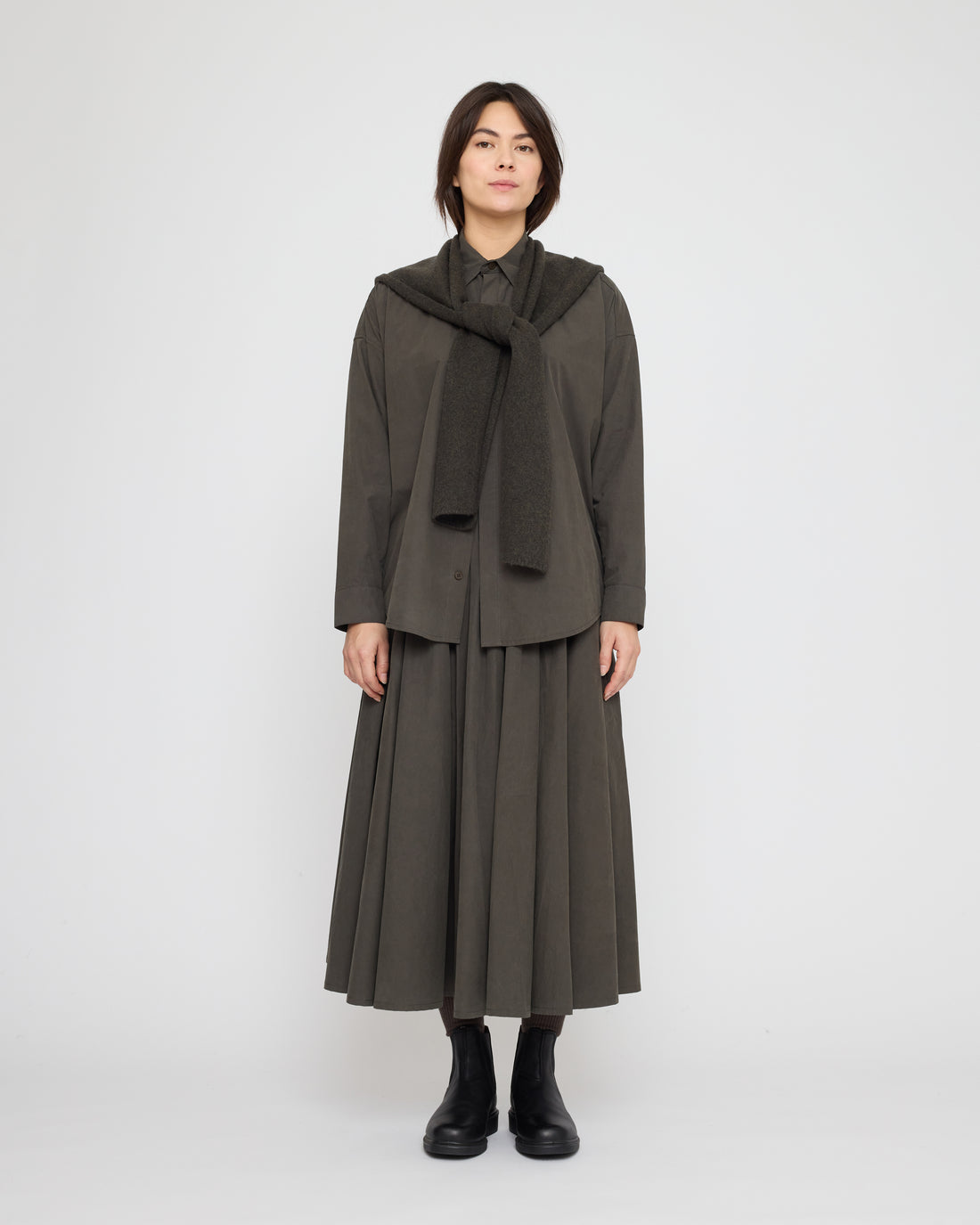Hooded Scarf - FW26 - Olive Brown