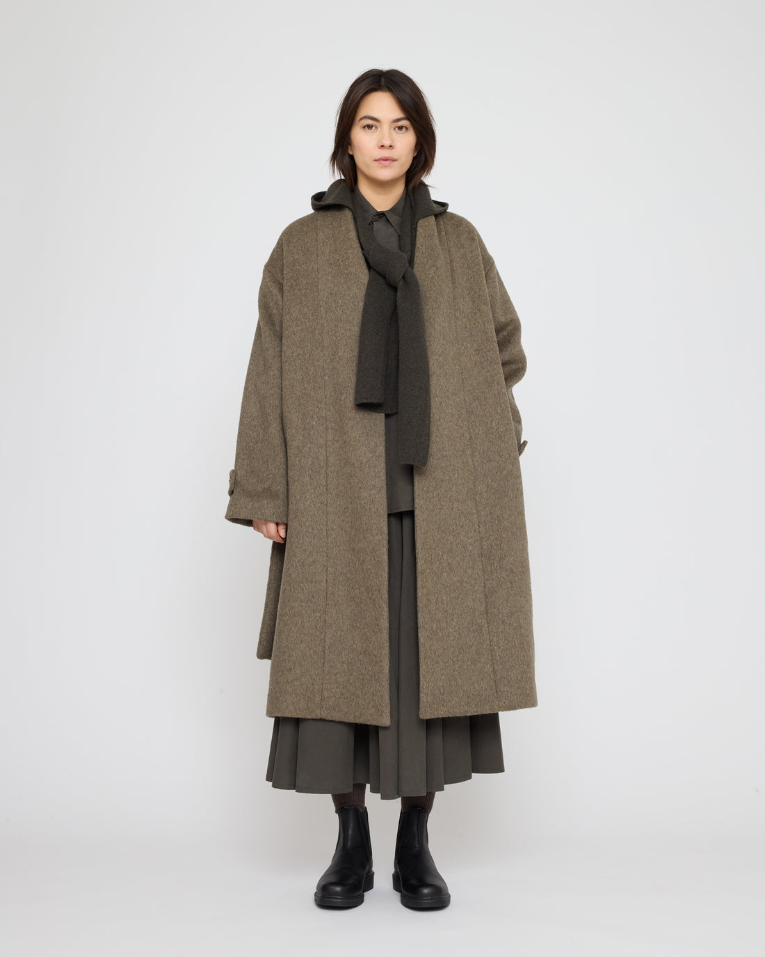 Wrap Wool Coat - FW26 - Sage Brown