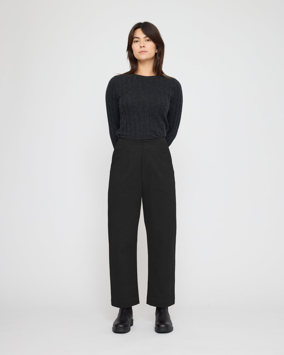 Signature Curve Legged Trouser - Brushed Twill Edition - Black