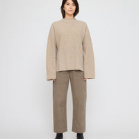 Oversized Mock Neck Sweater - FW26 - Speckle Beige