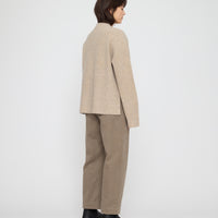 Oversized Mock Neck Sweater - FW26 - Speckle Beige