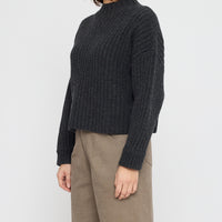Chunky Ribbed Mock Neck - FW26 - Charcoal