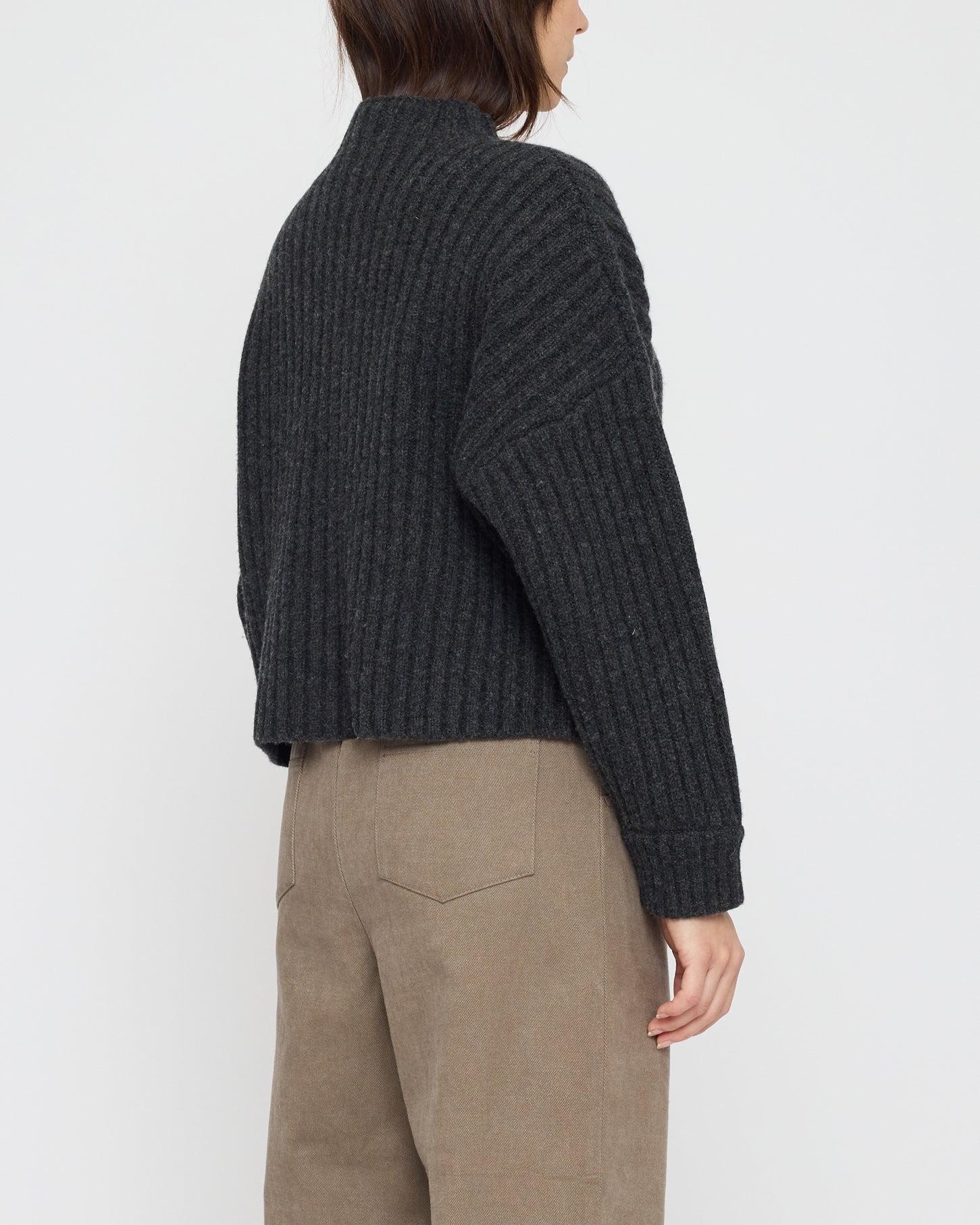 Chunky Ribbed Mock Neck - FW26 - Charcoal
