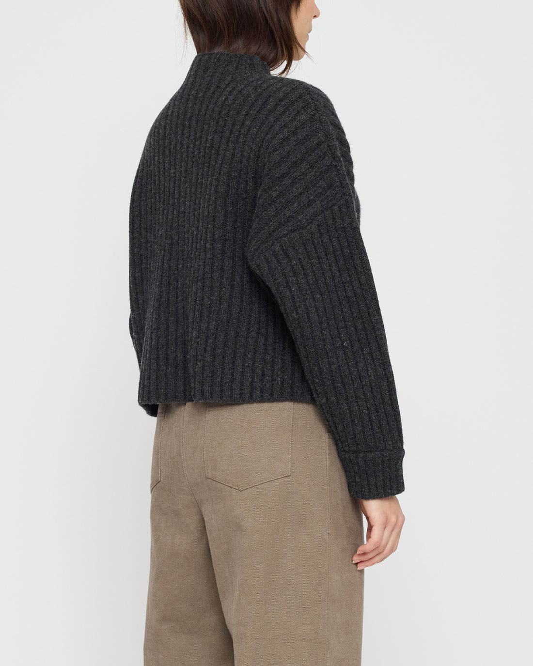 Chunky Ribbed Mock Neck - FW26 - Charcoal