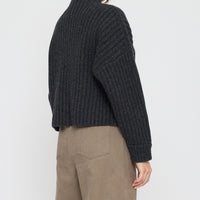Chunky Ribbed Mock Neck - FW26 - Charcoal