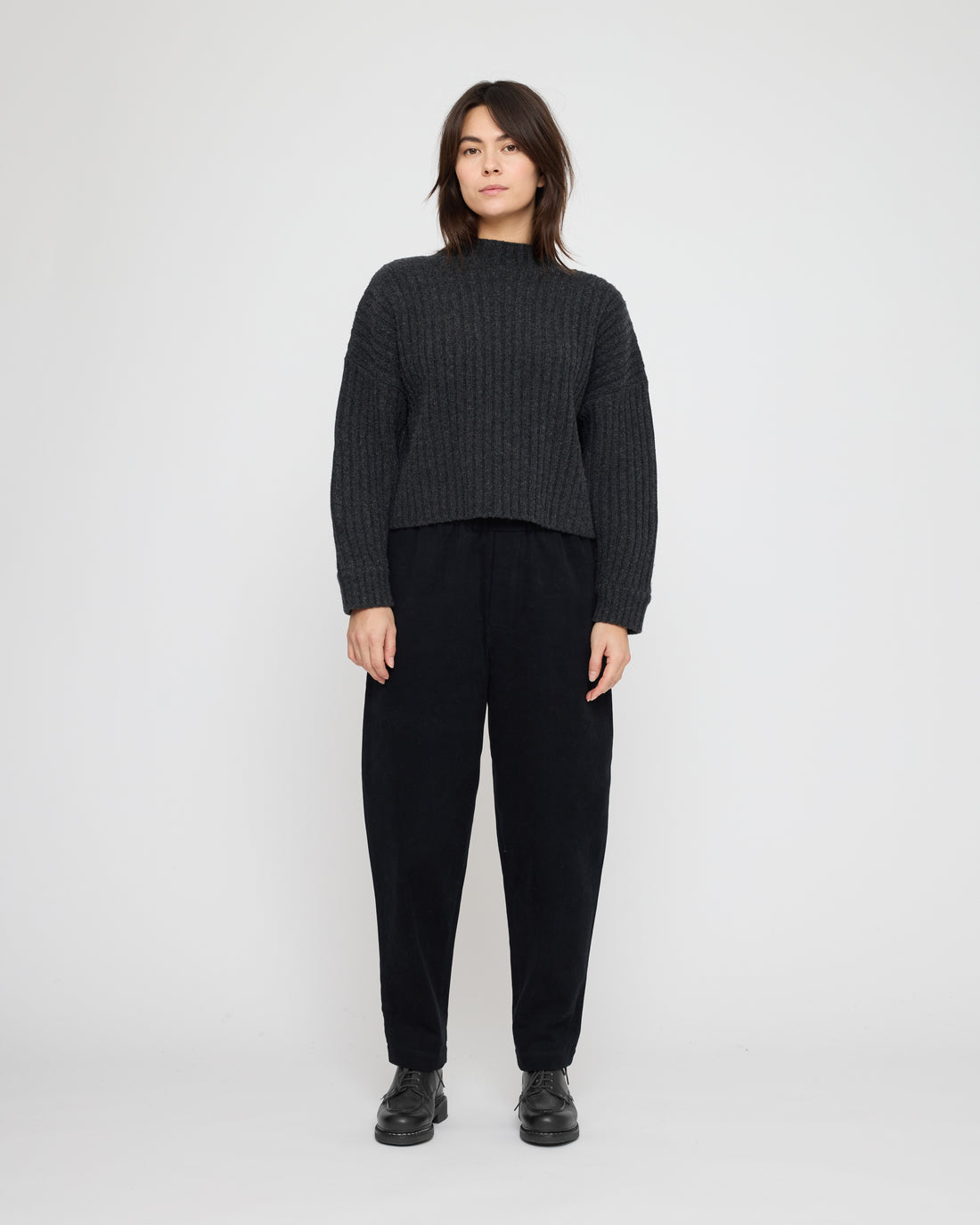 Signature Elastic Pull-Up Trouser - Brushed Twill Edition - Black