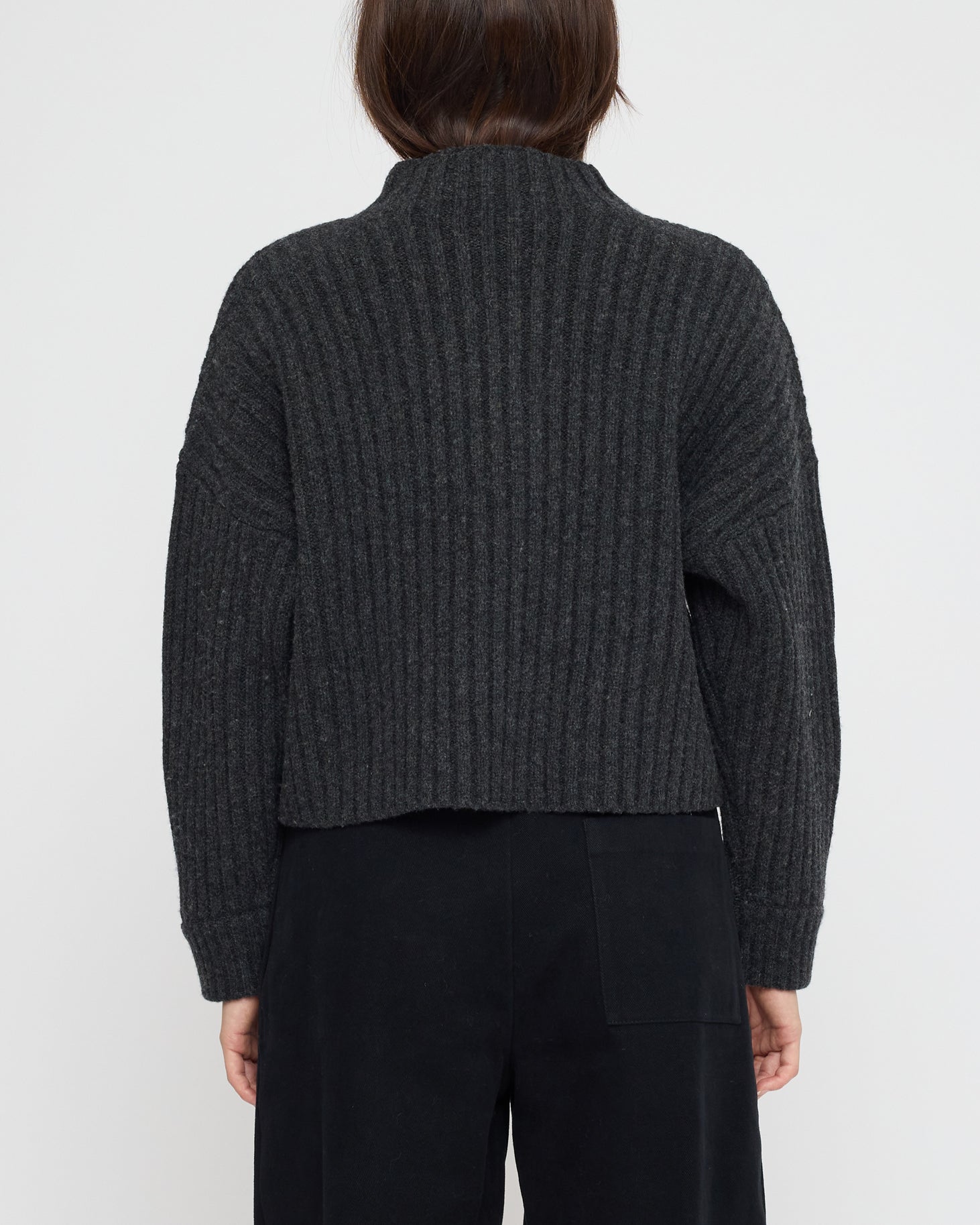 Chunky Ribbed Mock Neck - FW26 - Charcoal