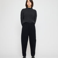 Signature Elastic Pull-Up Trouser - Brushed Twill Edition - Black