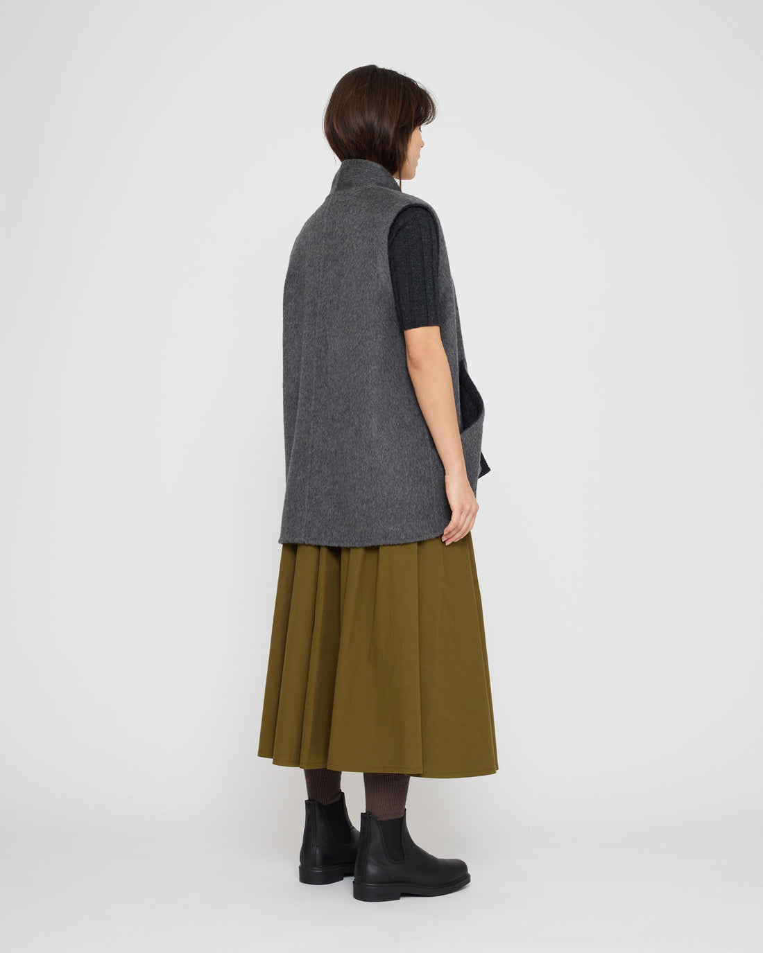 Reversible Wool Vest - FW26 - Charcoal & Gray