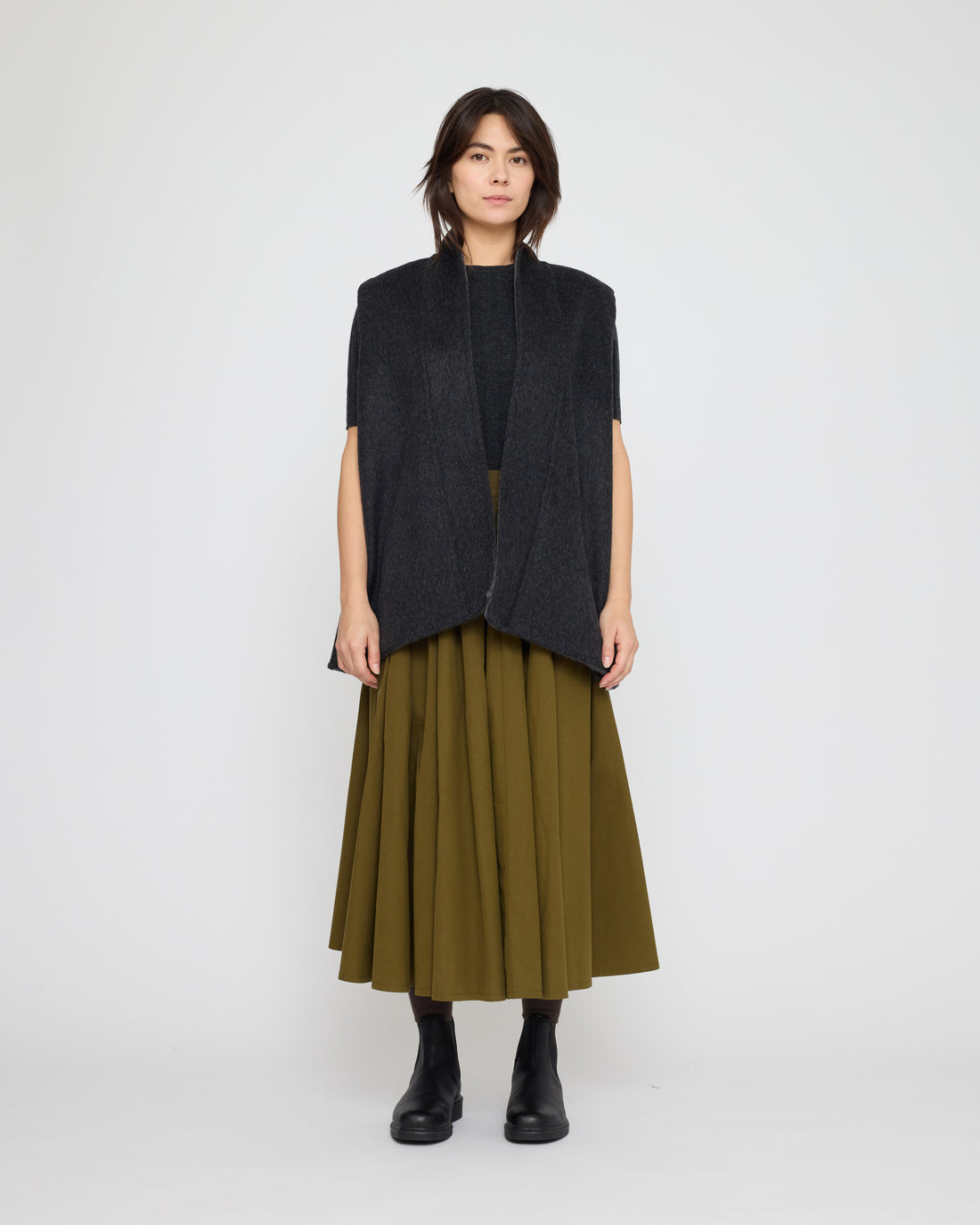 Reversible Wool Vest - FW26 - Charcoal & Gray