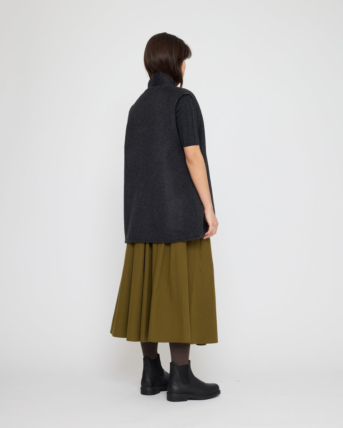 Reversible Wool Vest - FW26 - Charcoal & Gray