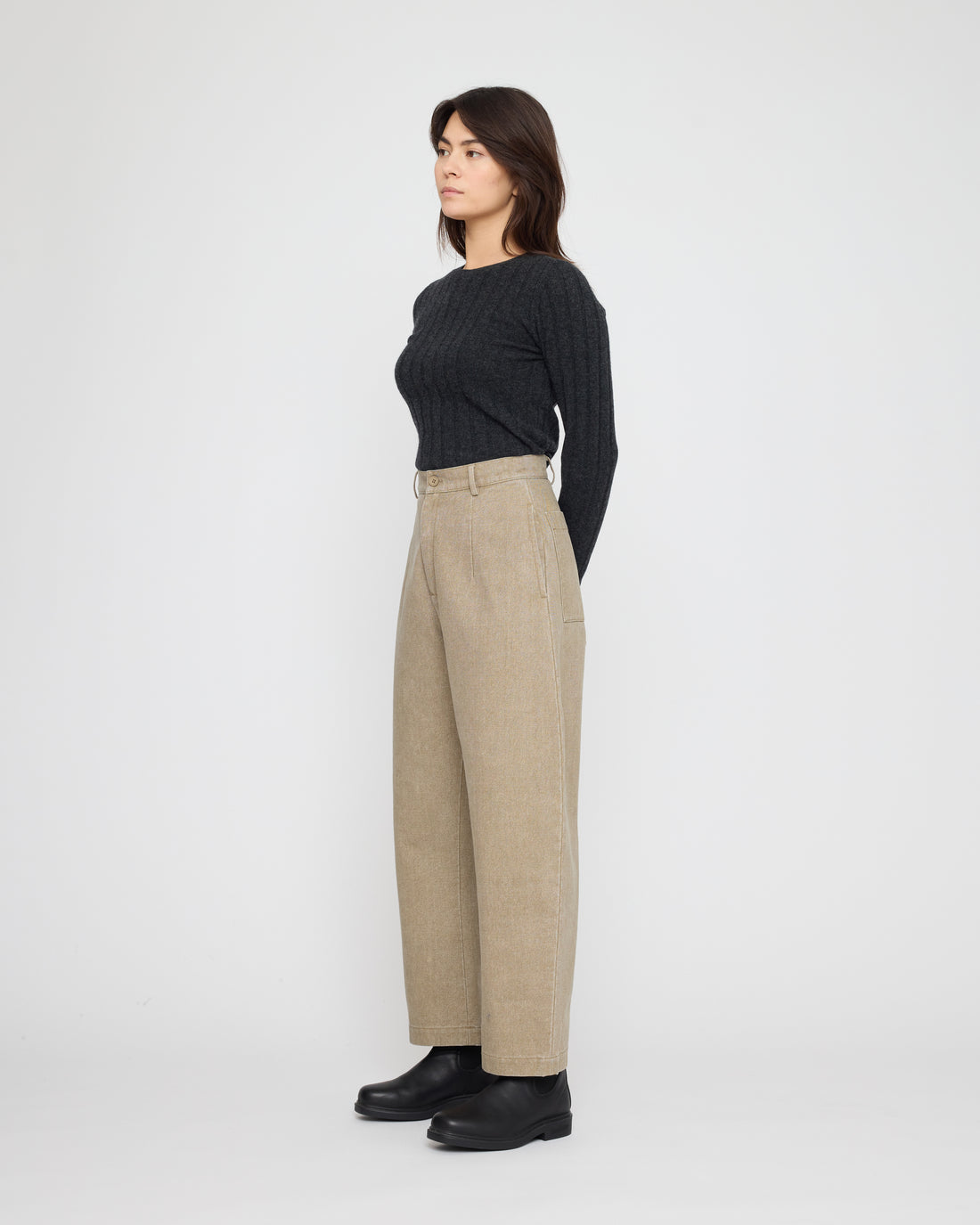 Tailored Curve Legged Trouser - FW26 - Washed Tan