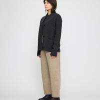 Pocket Ribbed Cardigan - FW26 - Charcoal
