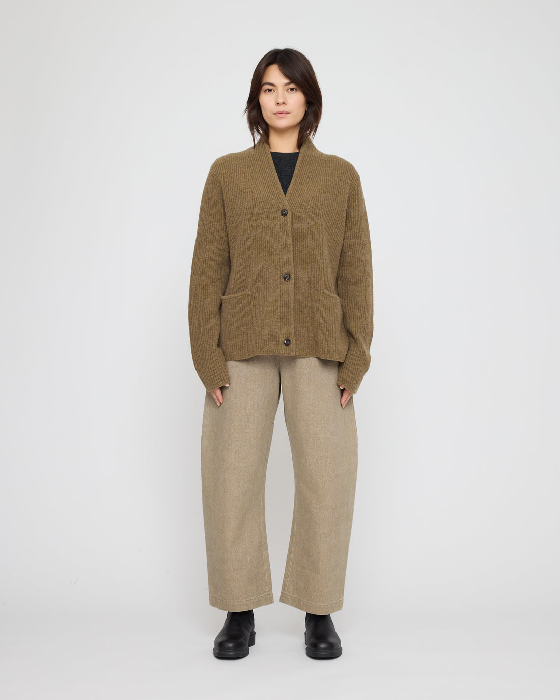 Pocket Ribbed Cardigan - FW26 - Toffee