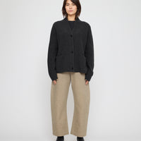 Pocket Ribbed Cardigan - FW26 - Charcoal