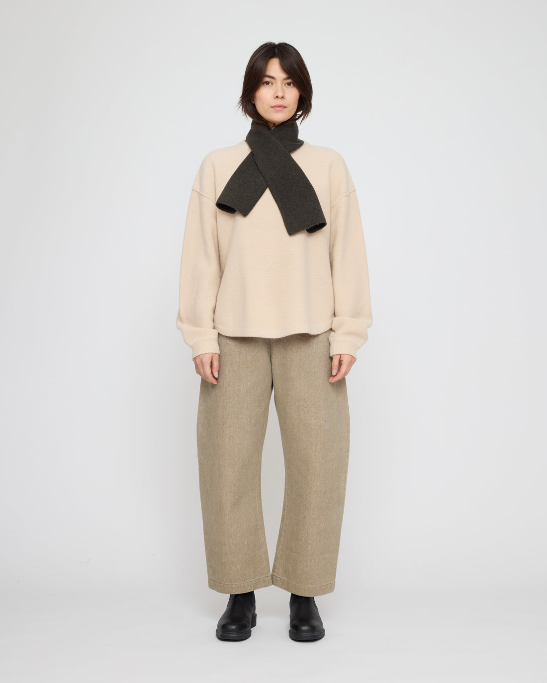 Cross Scarf - FW26 - Olive Brown
