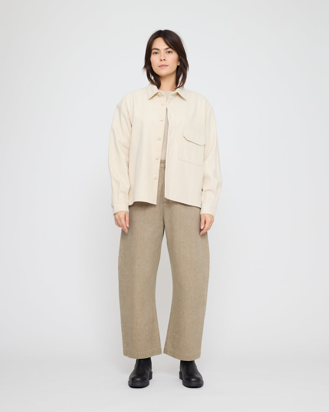 Signature Flat Hem Shirt - Brushed Canvas Edition - Off-White
