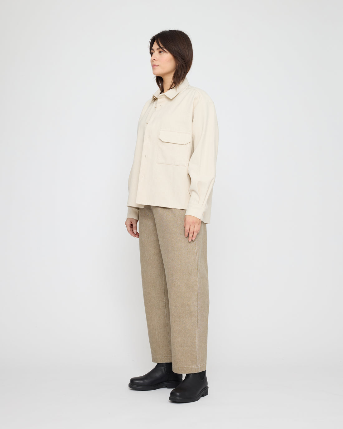 Signature Flat Hem Shirt - Brushed Canvas Edition - Off-White