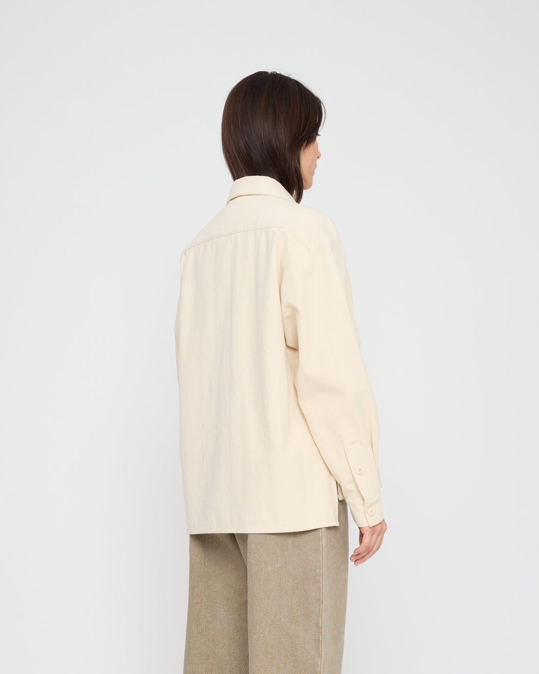 Signature Flat Hem Shirt - Brushed Canvas Edition - Off-White