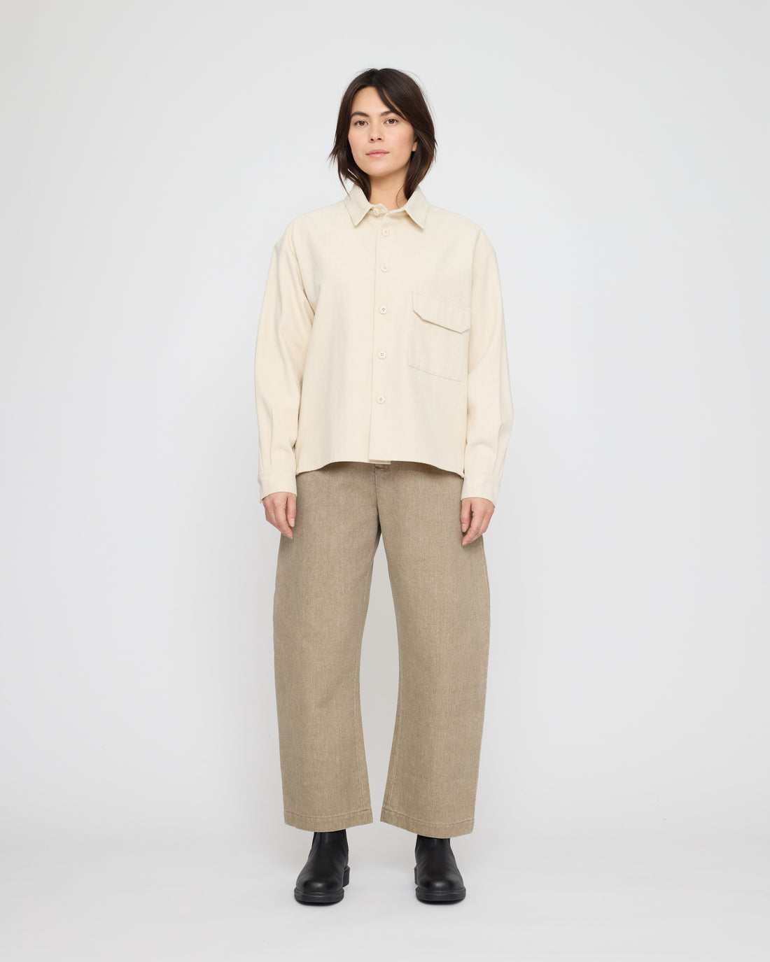 Signature Flat Hem Shirt - Brushed Canvas Edition - Off-White