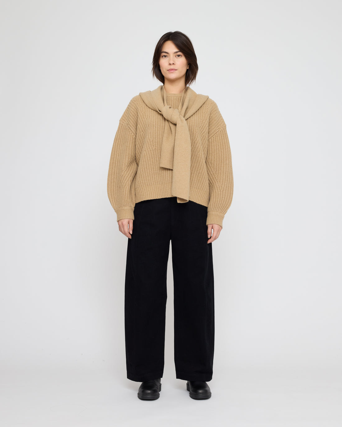 Chunky Poet Sleeves Sweater - FW26 - Caramel