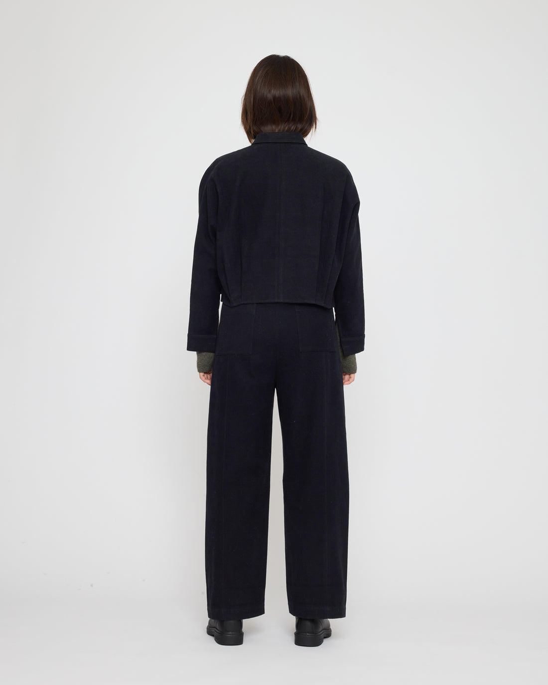 Signature 3/4 Cropped Shirt Jacket - Brushed Canvas Edition - Black