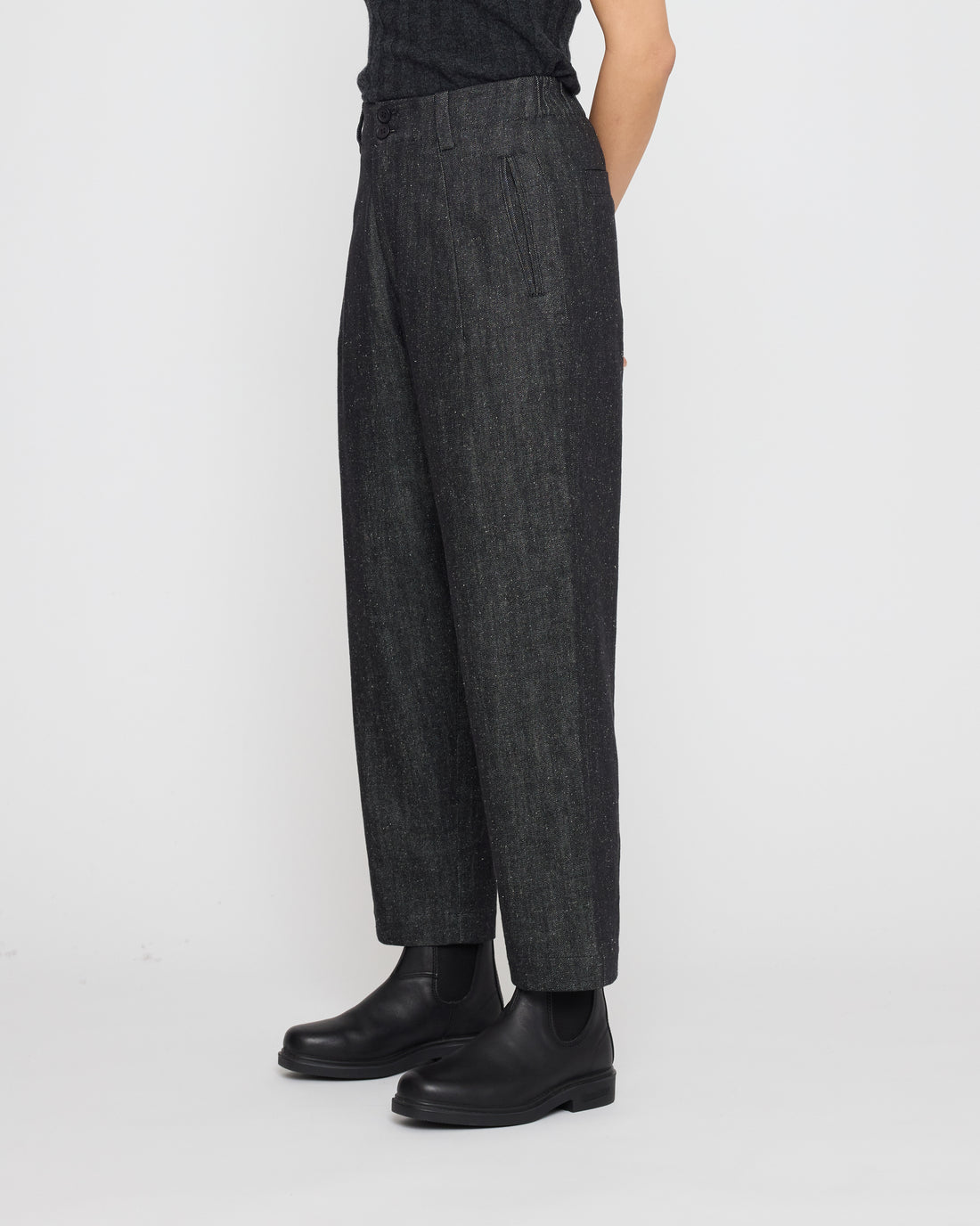 Drop-Crotch Trouser - Soft Denim Edition - FW26 - Black