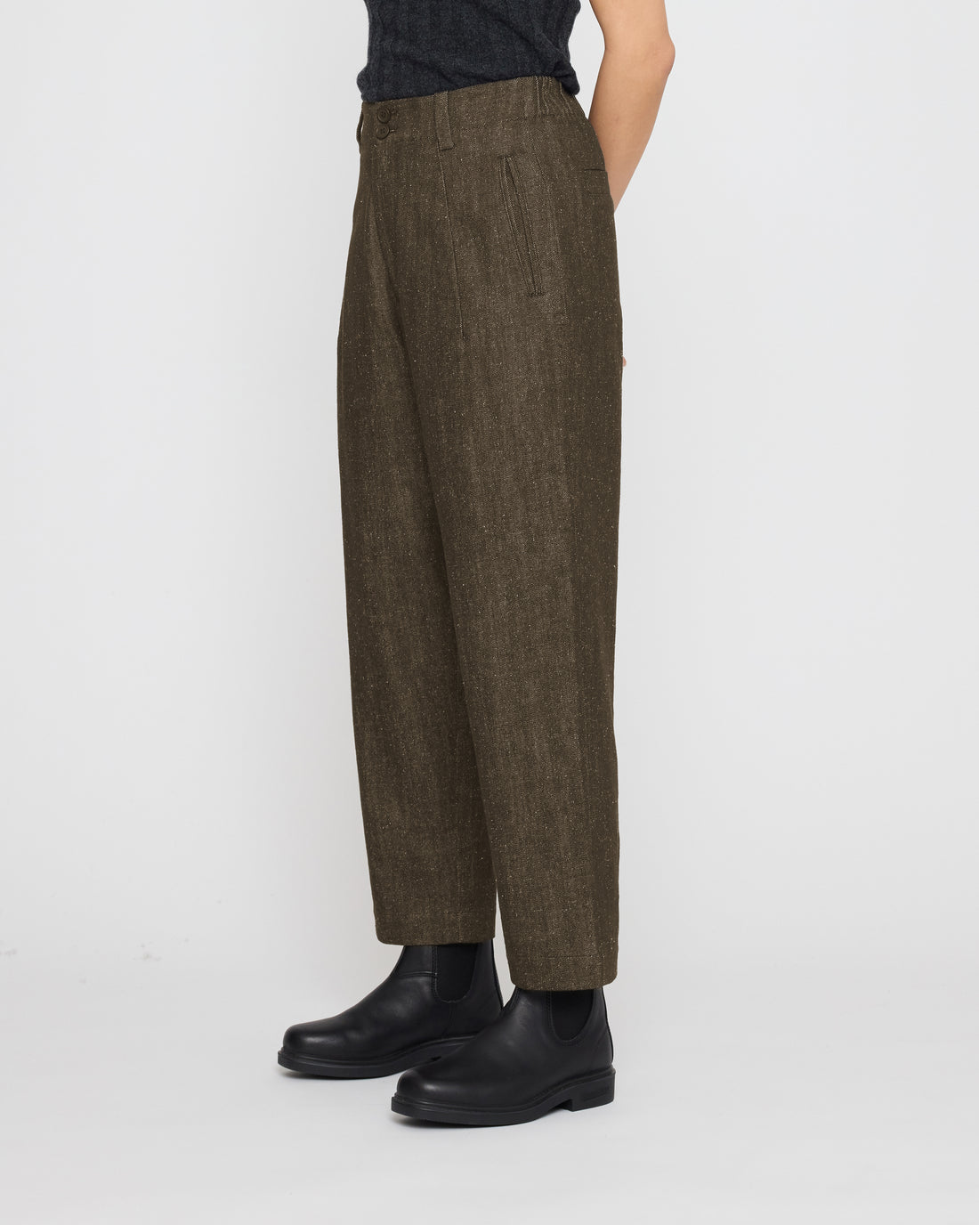 Drop-Crotch Trouser - Soft Denim Edition - FW26 - Olive