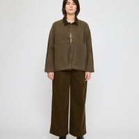 Panel Pockets Shirt Jacket - Waxed Edition - FW26 - Olive Brown