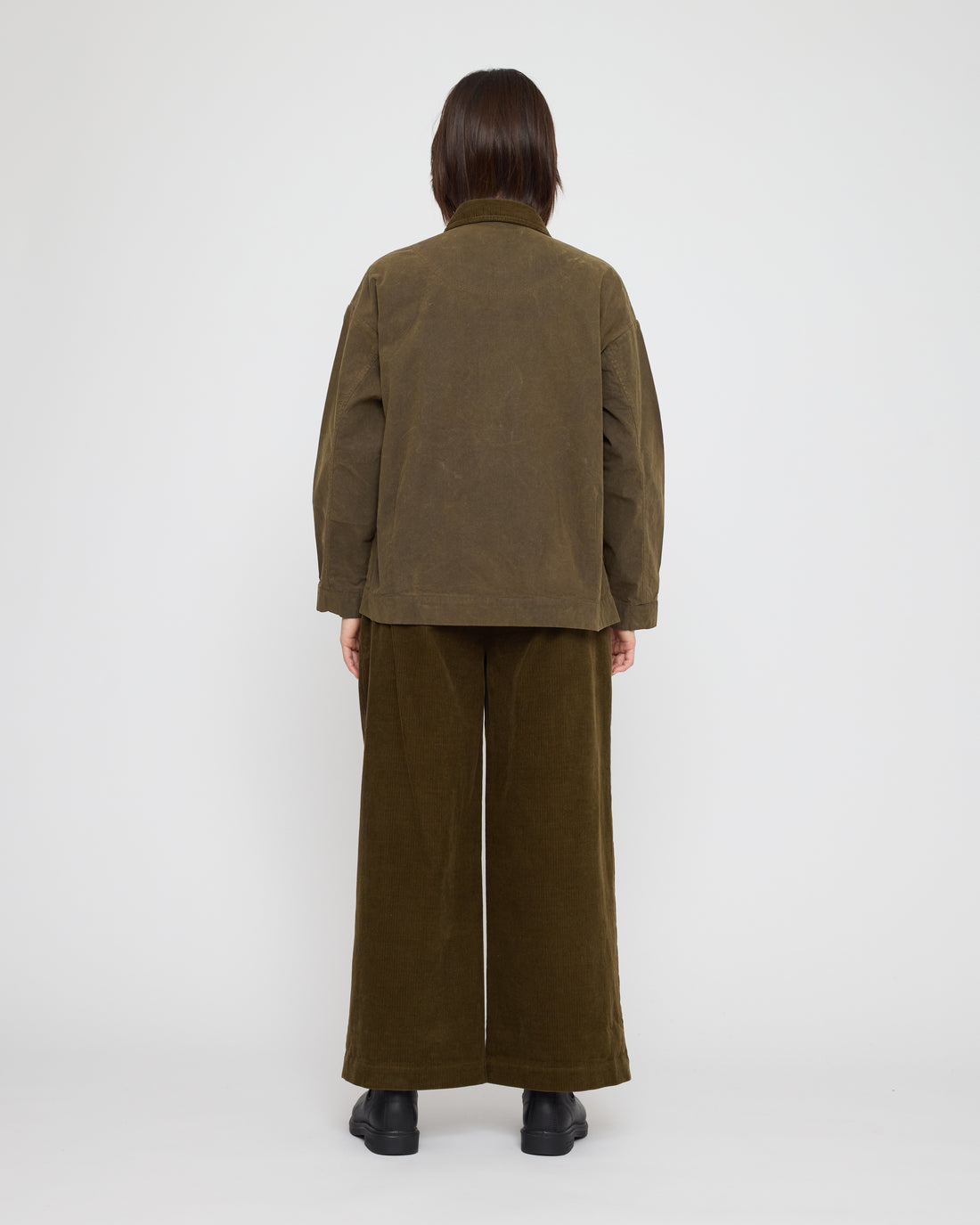 Panel Pockets Shirt Jacket - Waxed Edition - FW26 - Olive Brown
