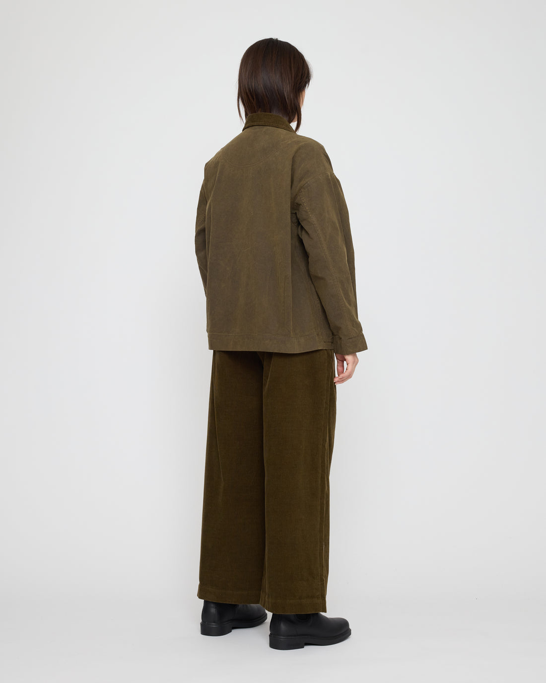 Panel Pockets Shirt Jacket - Waxed Edition - FW26 - Olive Brown