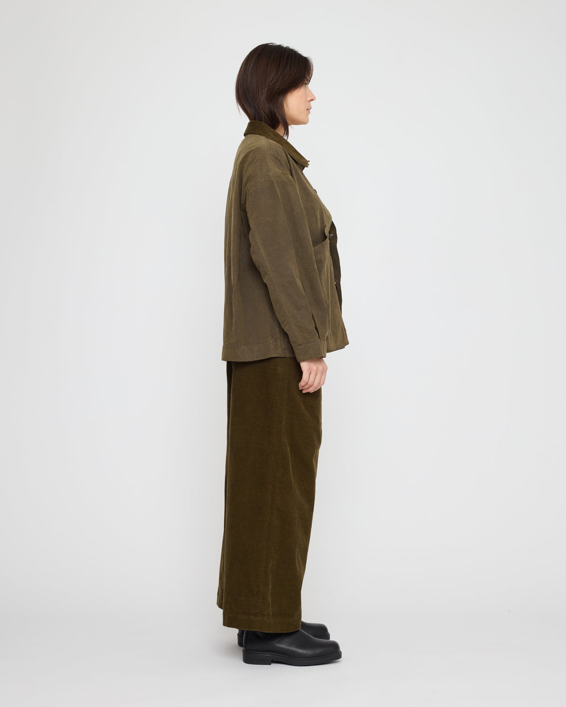 Panel Pockets Shirt Jacket - Waxed Edition - FW26 - Olive Brown