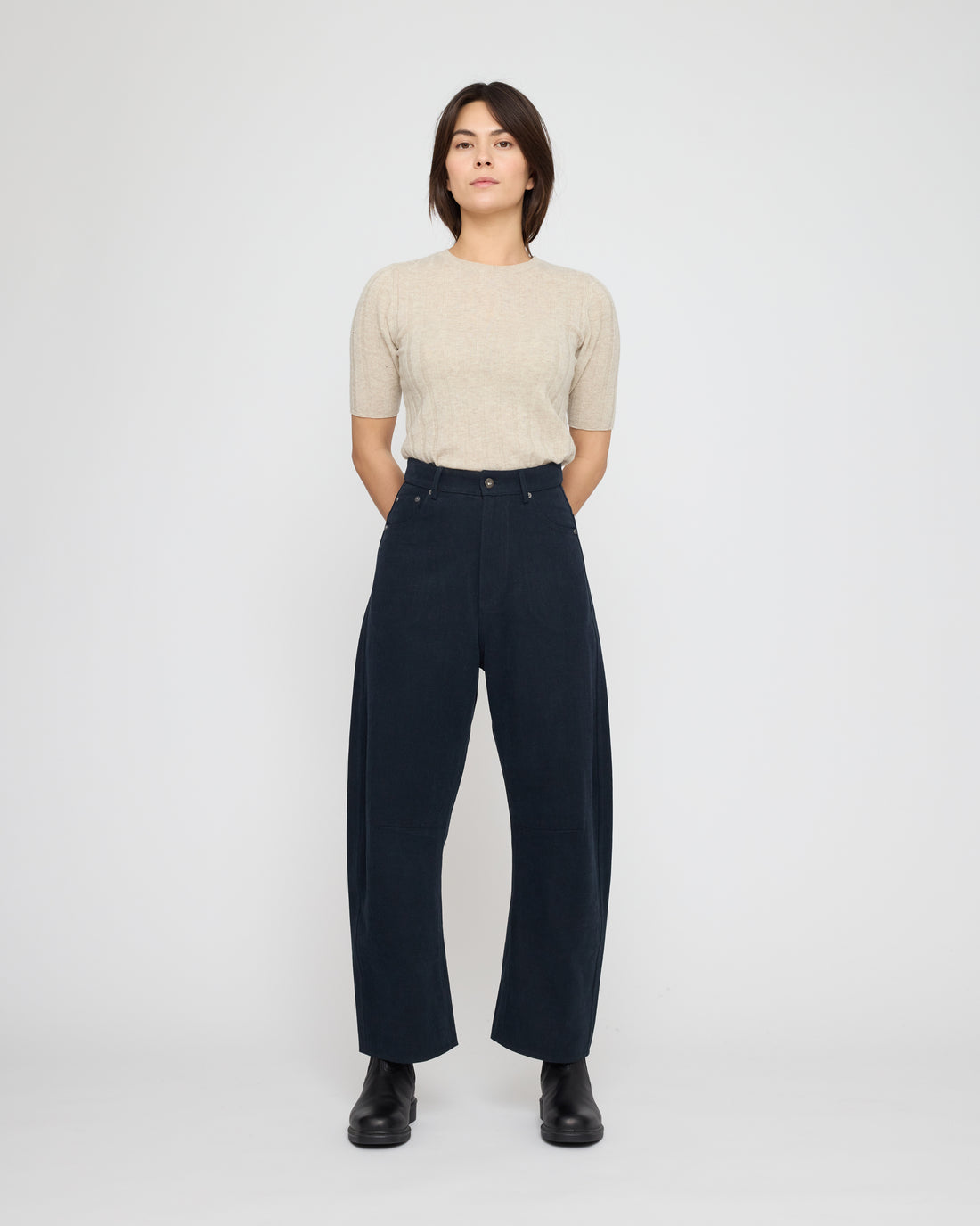 Signature Curve Legged Work Trouser - Brushed Canvas Edition - Navy