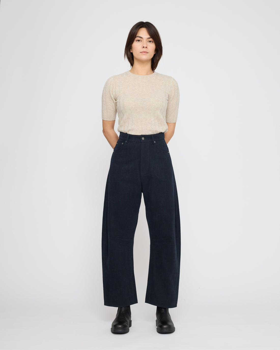 Signature Curve Legged Work Trouser - Brushed Canvas Edition - Navy