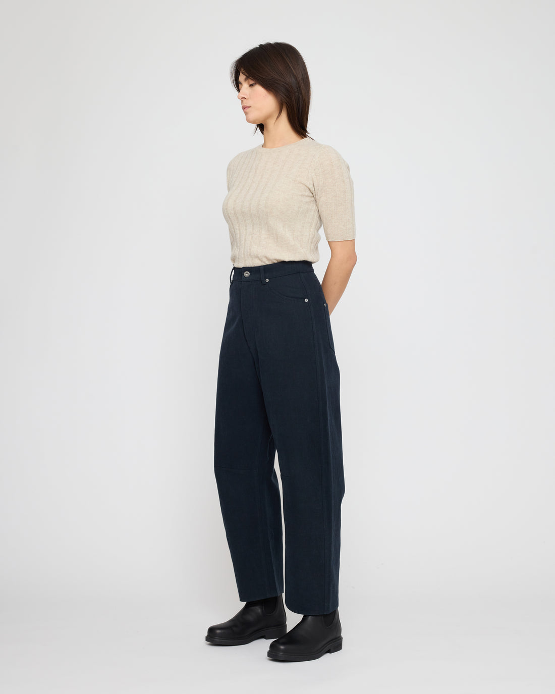 Signature Curve Legged Work Trouser - Brushed Canvas Edition - Navy