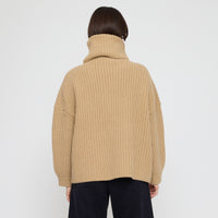 Chunky Ribbed Turtleneck Sweater - FW26 - Caramel