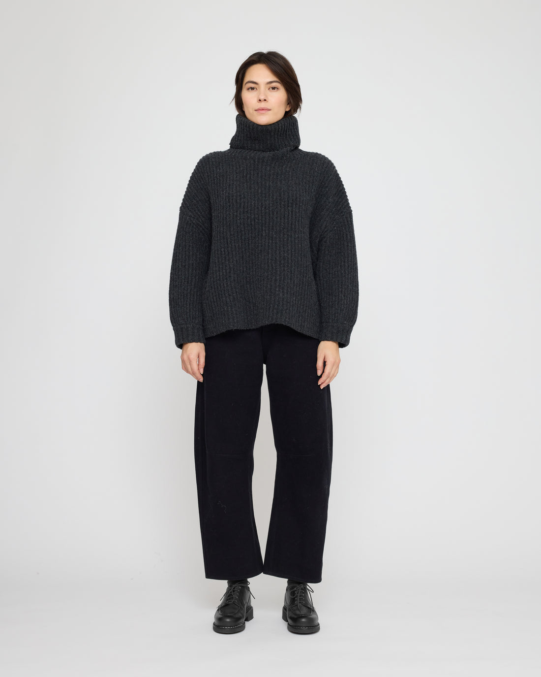 Chunky Ribbed Turtleneck Sweater - FW26 - Charcoal