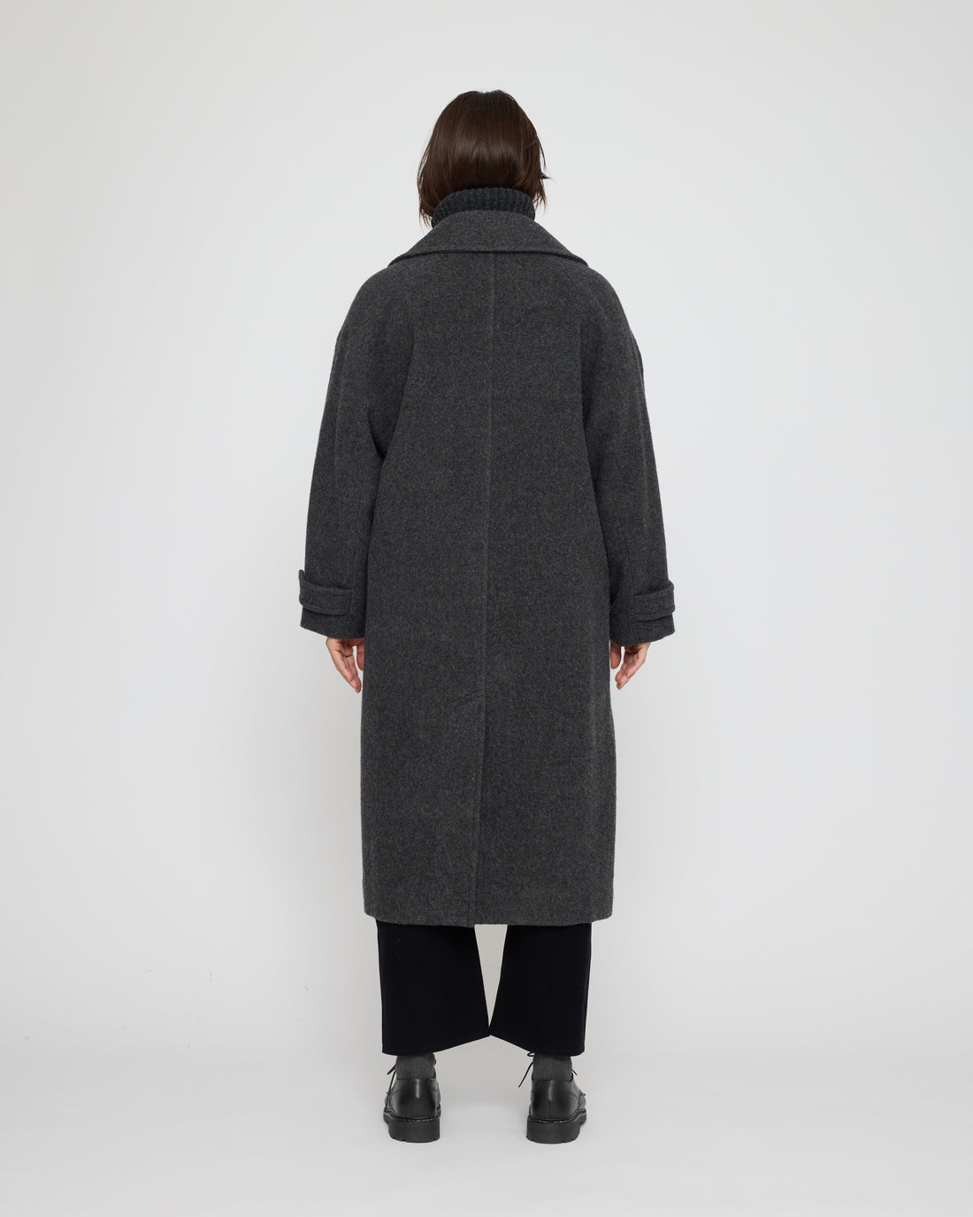Double Breasted Wool Coat - FW26 - Charcoal Gray