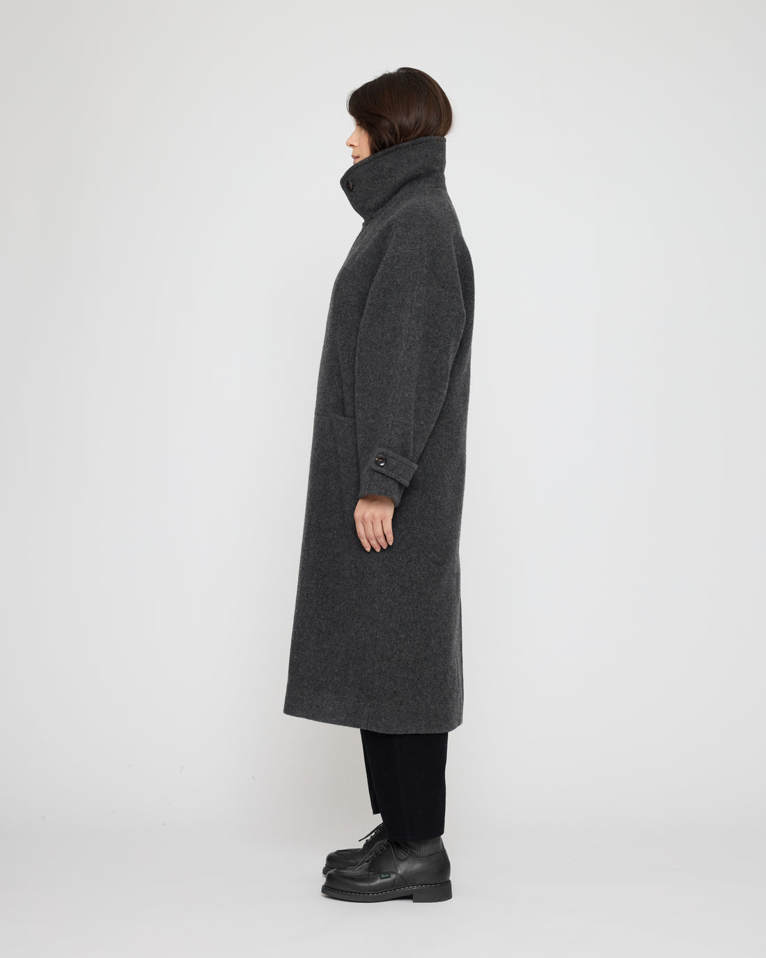 Double Breasted Wool Coat - FW26 - Charcoal Gray