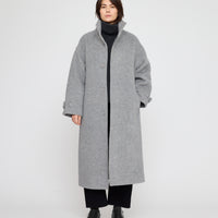 Tall Collar Long Wool Coat - FW26 - Light Gray