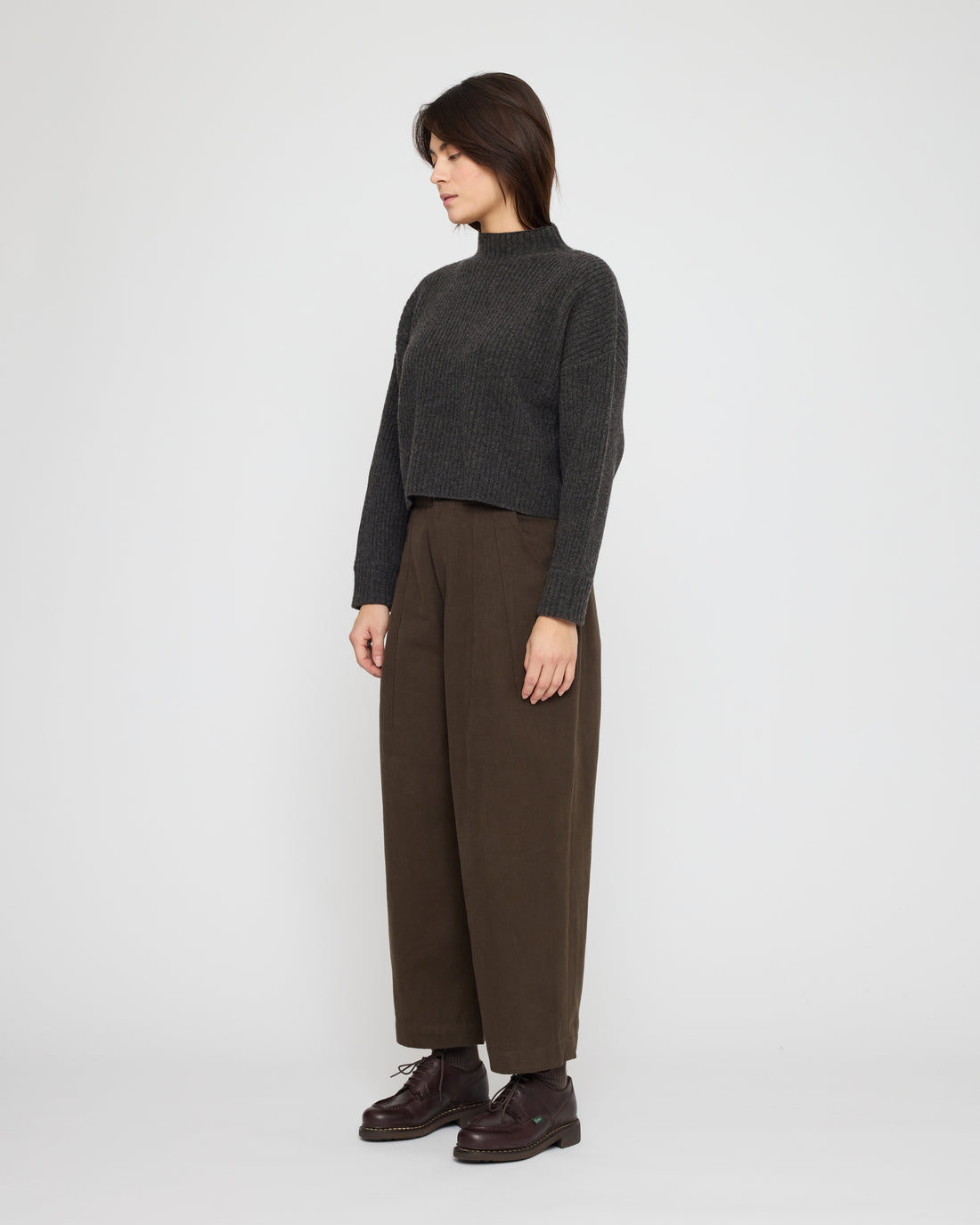 Signature Ribbed Mockneck - Yak Edition - Charcoal