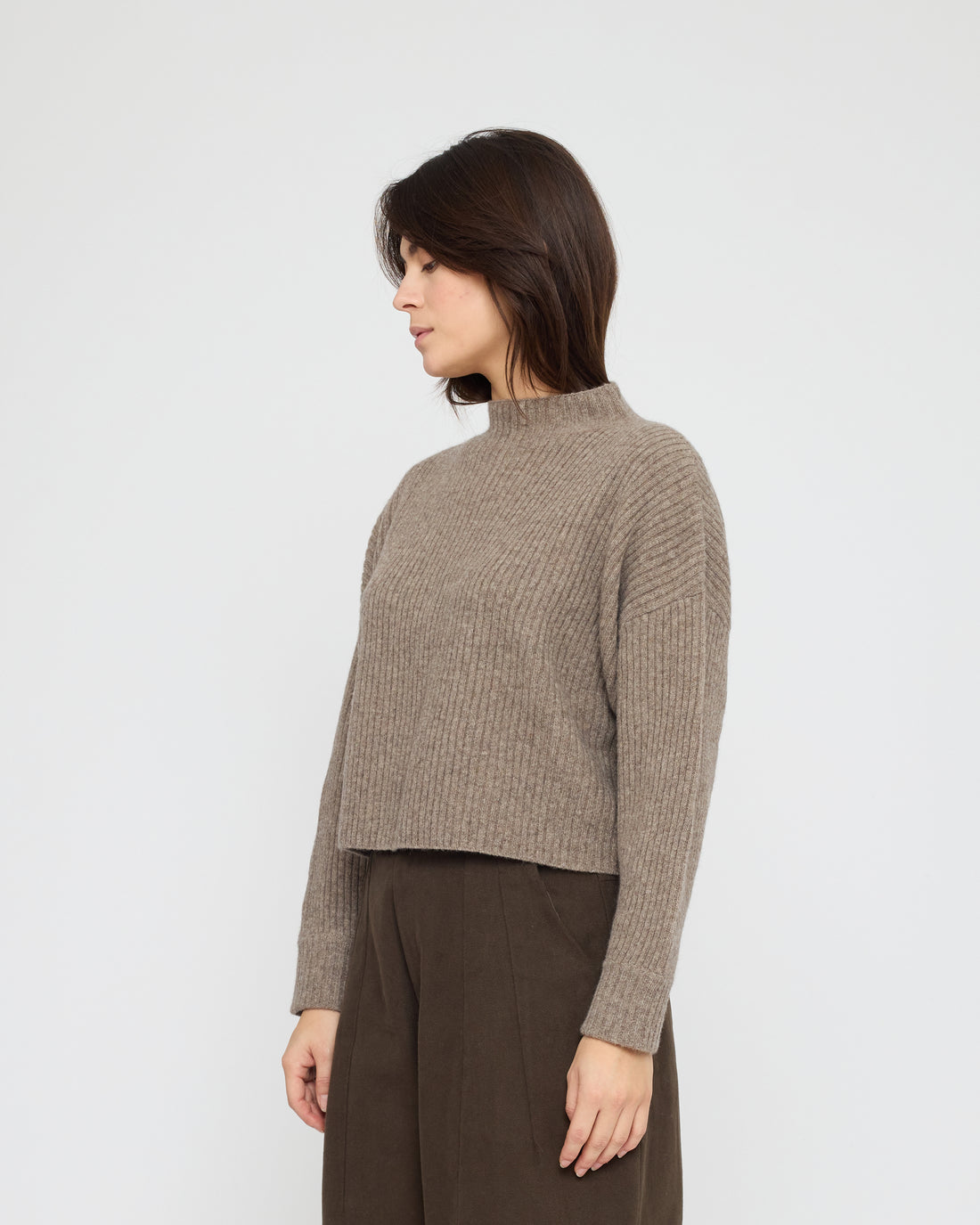 Signature Ribbed Mockneck - Yak Edition - Taupe
