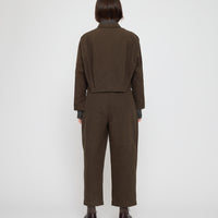 Signature 3/4 Cropped Shirt Jacket - Brushed Canvas Edition - Taupe Brown
