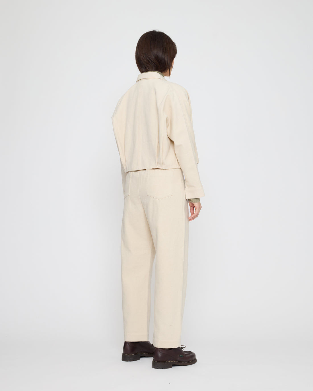 Signature 3/4 Cropped Shirt Jacket - Brushed Canvas Edition - Off-White