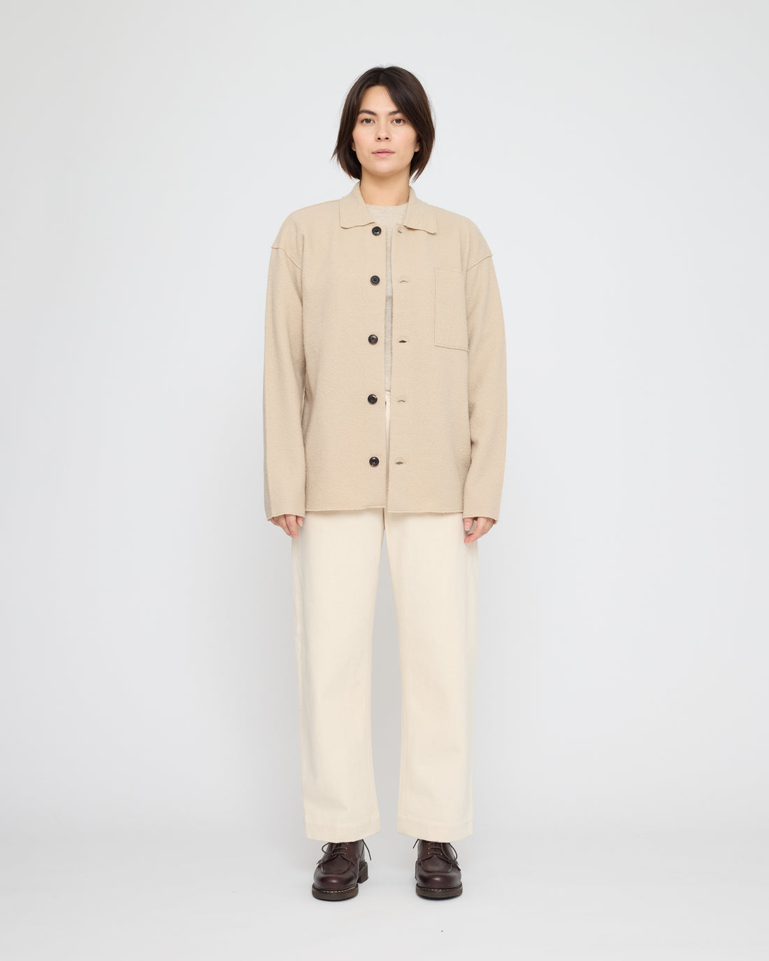 Signature Boiled Wool Shirt - Beige