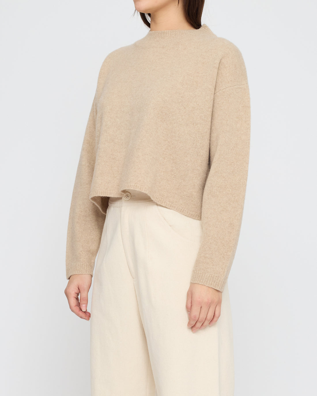 Signature Relaxed Mockneck - Yak Edition - Almond