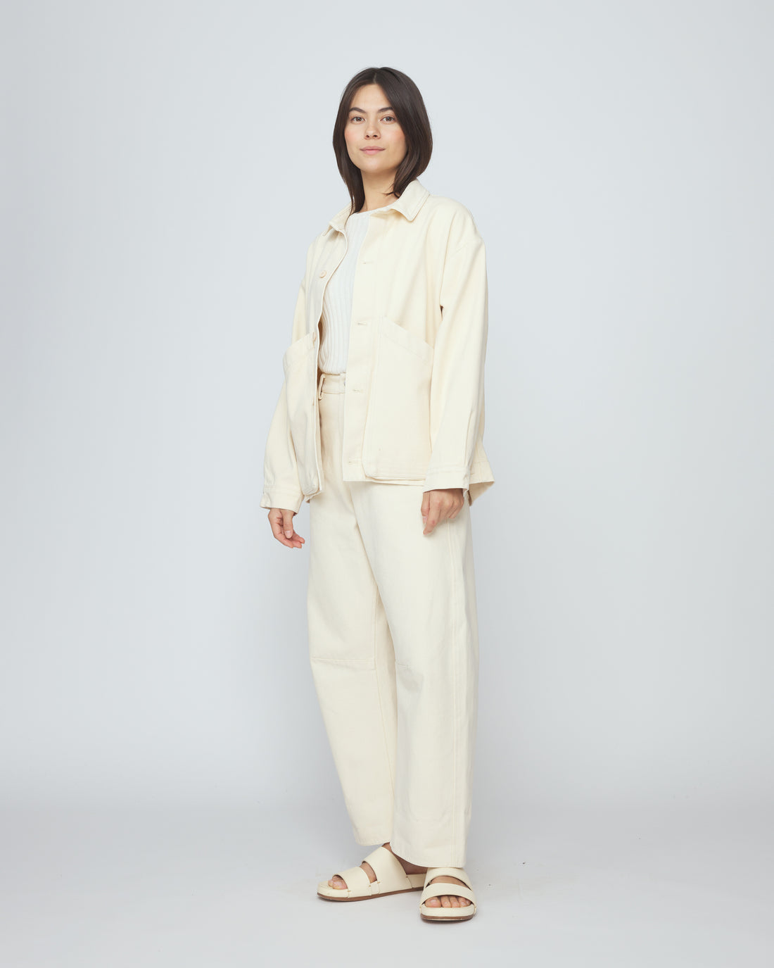 Signature Panel Pockets Shirt Jacket - Fall Edition - Antique White