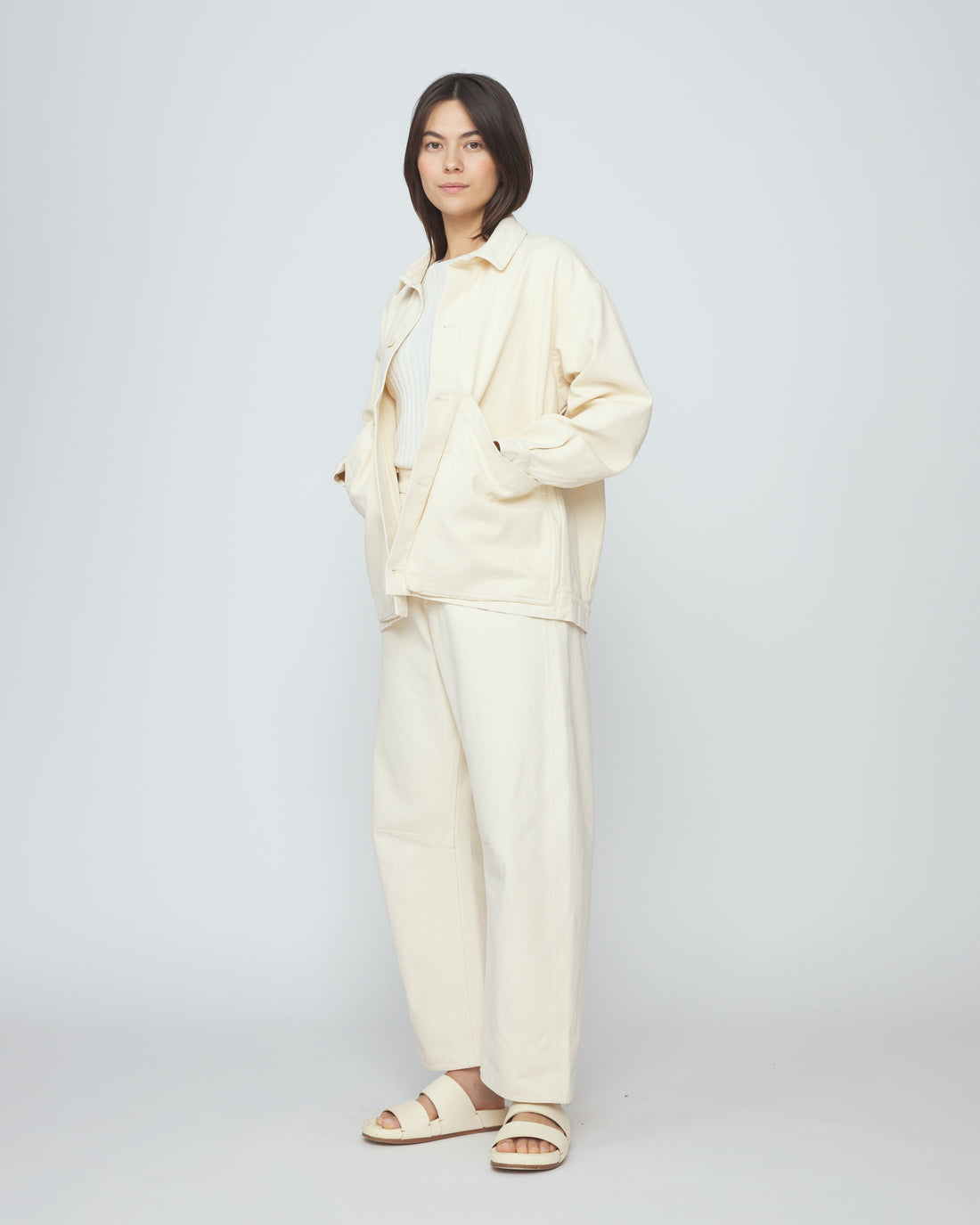 Signature Panel Pockets Shirt Jacket - Fall Edition - Antique White